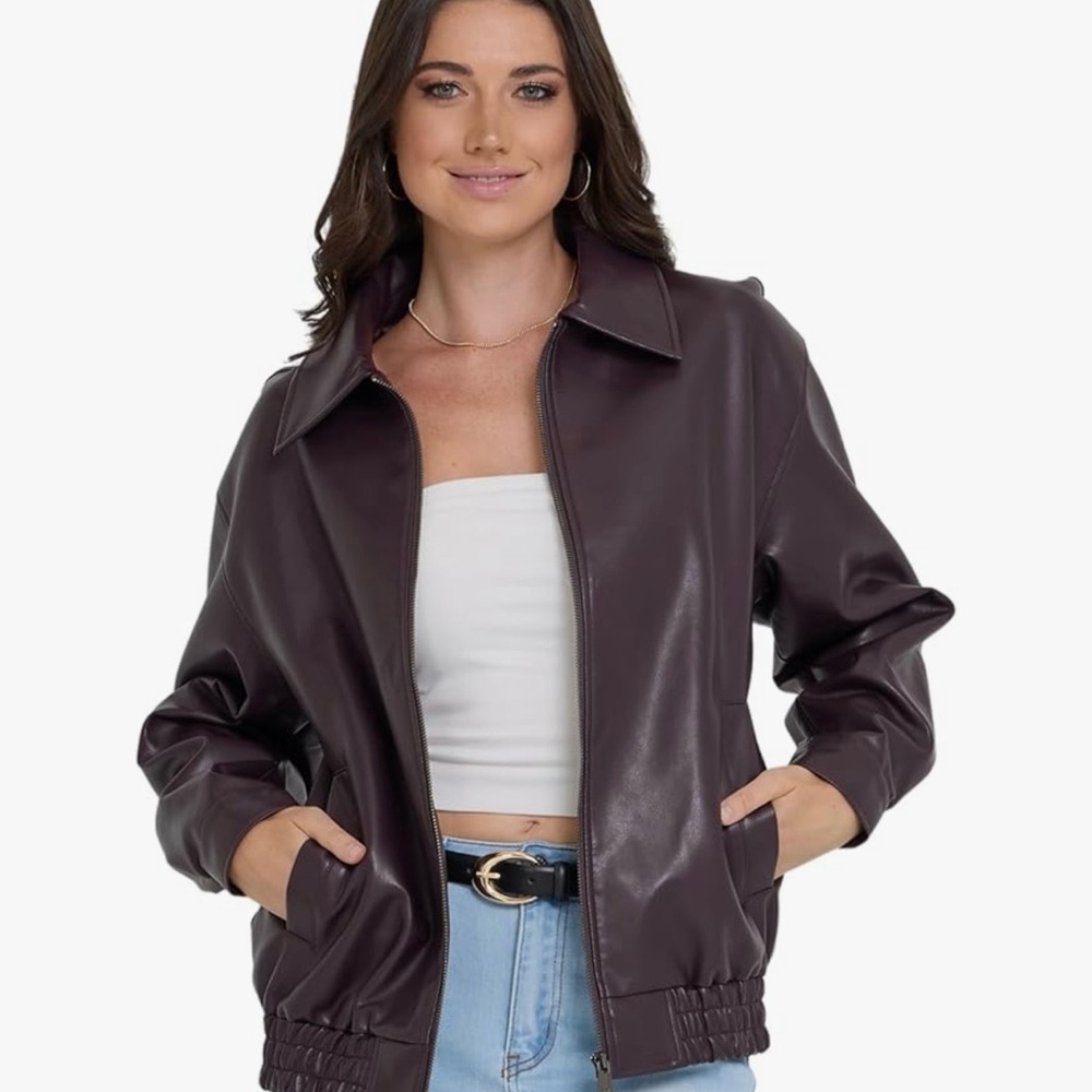 NWT Steve Madden Women's Burgundy Leather Jacket